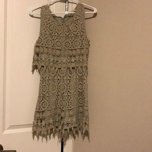 Adorable olive lacy romper from altard state!